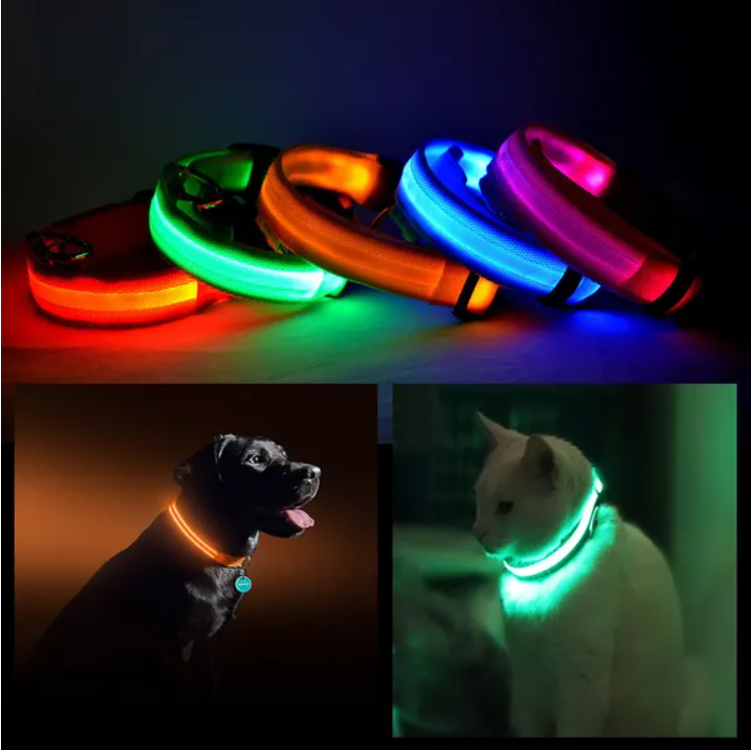 LED Safety Halo Collar — Blue, Large