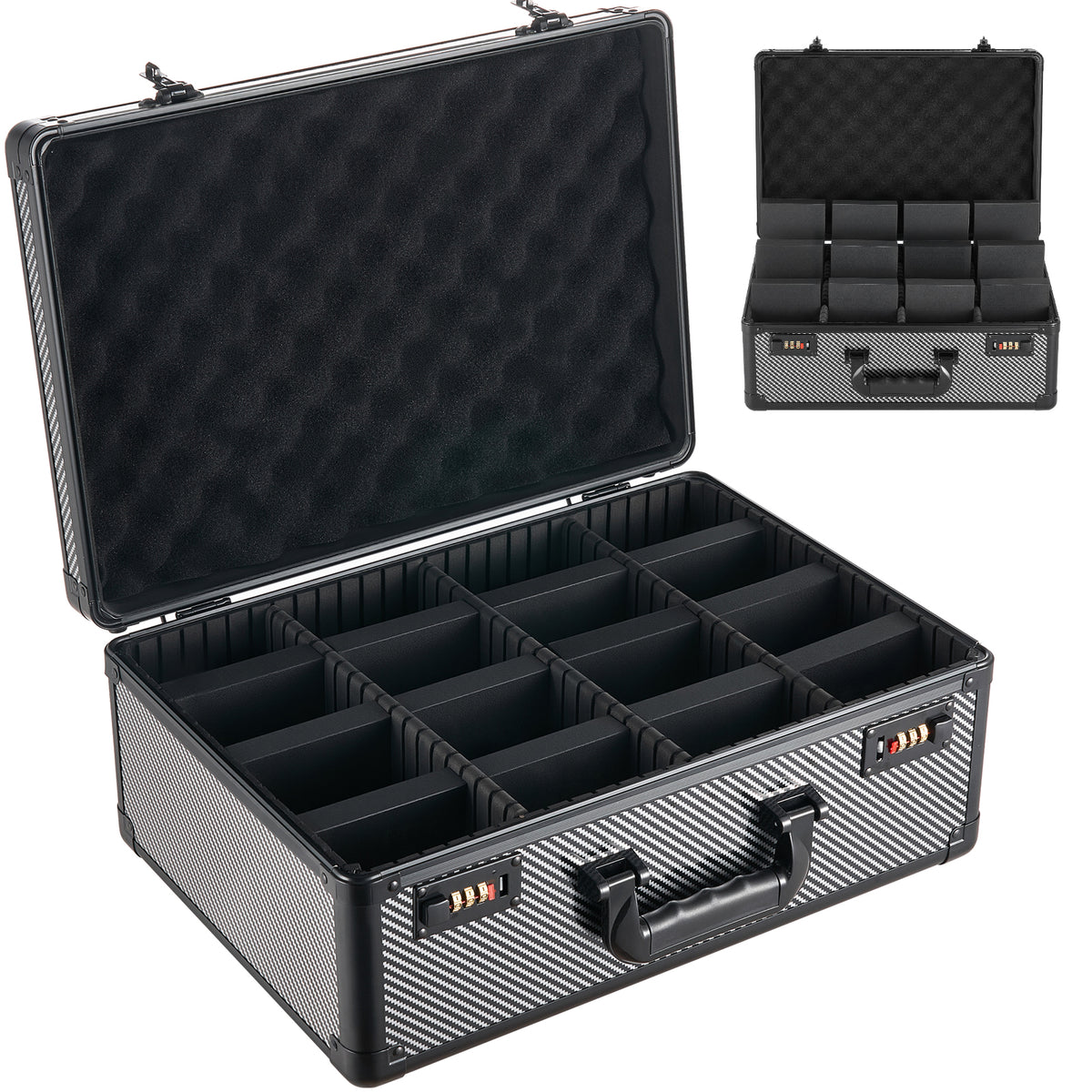 Graded Card Storage Case 4-Row — Fits 162 Slabs, Combination Lock