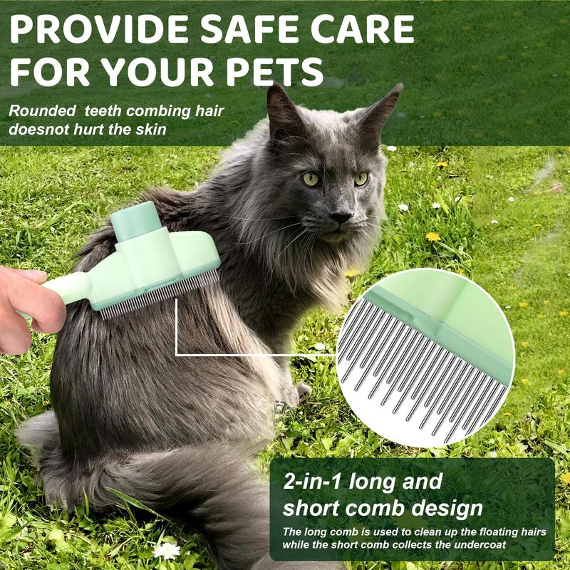 Self-Cleaning Pet Comb — Knot Remover, Orange