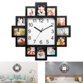 Photo Collage Wall Clock — 12-Picture Frame, Black