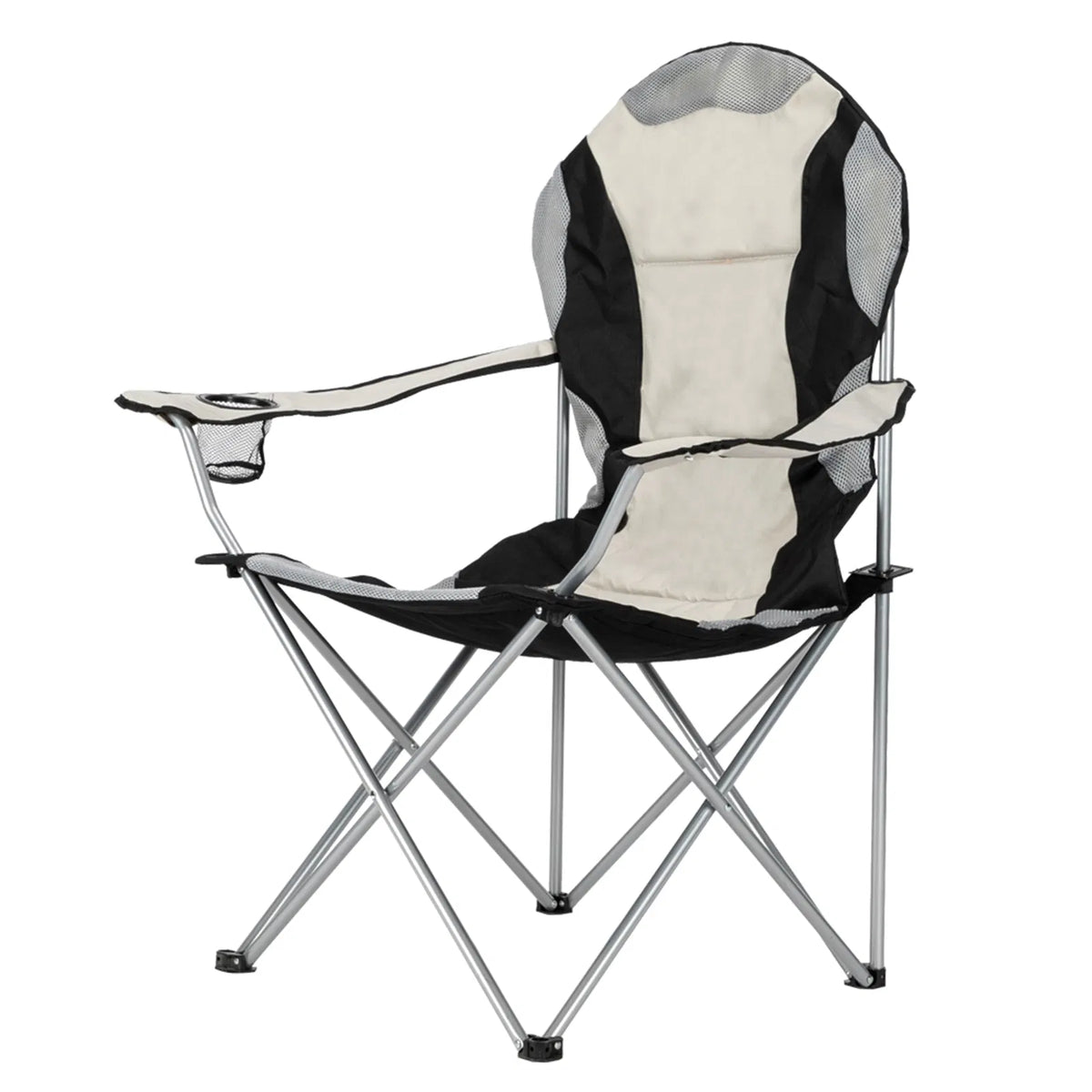 Folding Camping & Fishing Chair — Black/Grey