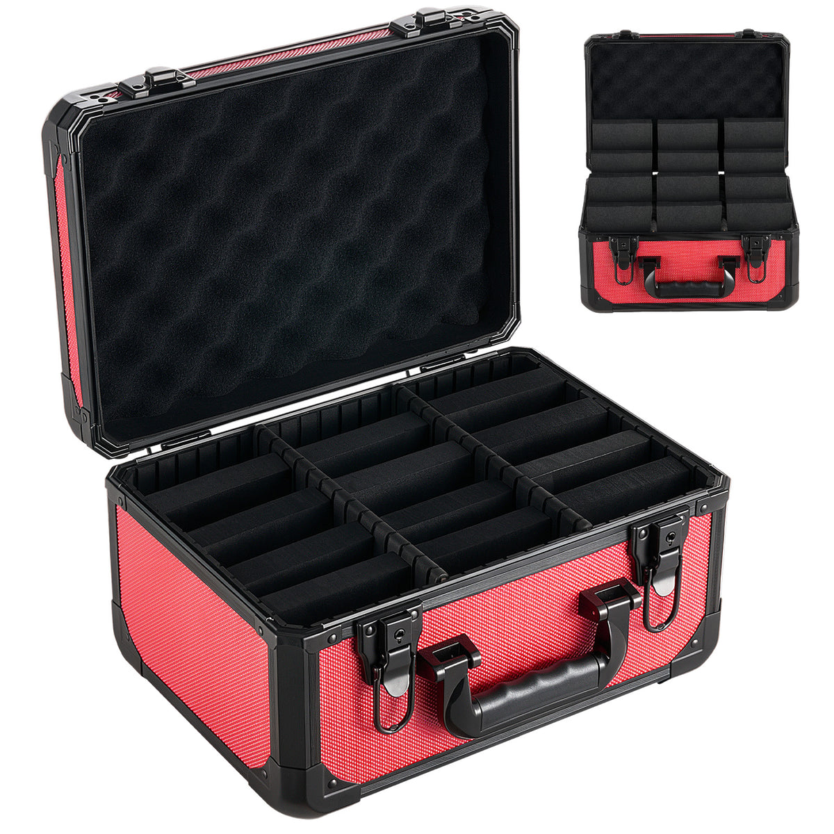 Graded Card Storage Case 3-Row — Fits 96 Slabs, Key Lock, 12 Dividers