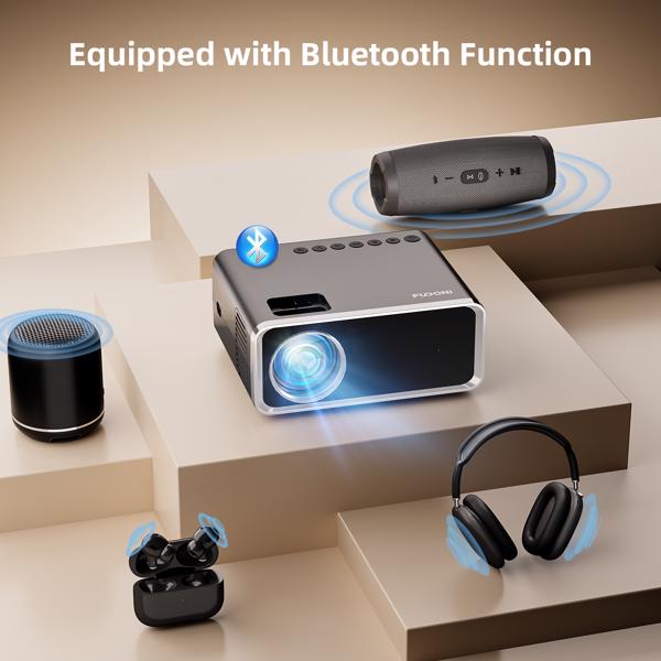 Portable 1080P Projector — WiFi & Bluetooth, 4K Support, 12000 Lumens