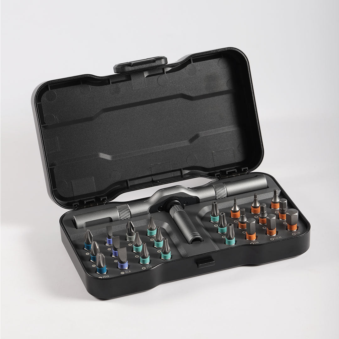 24-in-1 Ratchet Screwdriver Set — Compact Home Repair Tool Kit, Black
