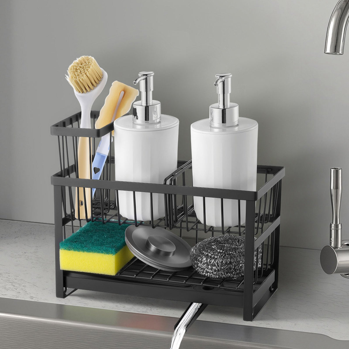 Kitchen Sink Caddy Organizer — Black