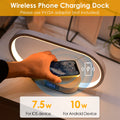 Bedside Lamp with Clock + Wireless Charging — Touch Control LED