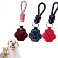 Pet Fur Keepsake Keychain — Paw Charm, Brown Leather