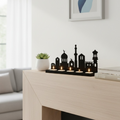 Skyline Wall Key Holder — 4 Hooks, Matte Black