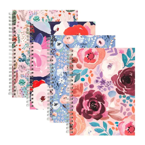 Spiral Floral Journal Notebook — 80 Pages, 6x8in (Designs Vary)