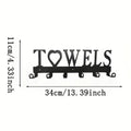Wall Towel Hook Rack — 6 Hooks, Black