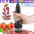 Stainless Steel Meat Tenderizer — 21-Pin Needle Tool, Black