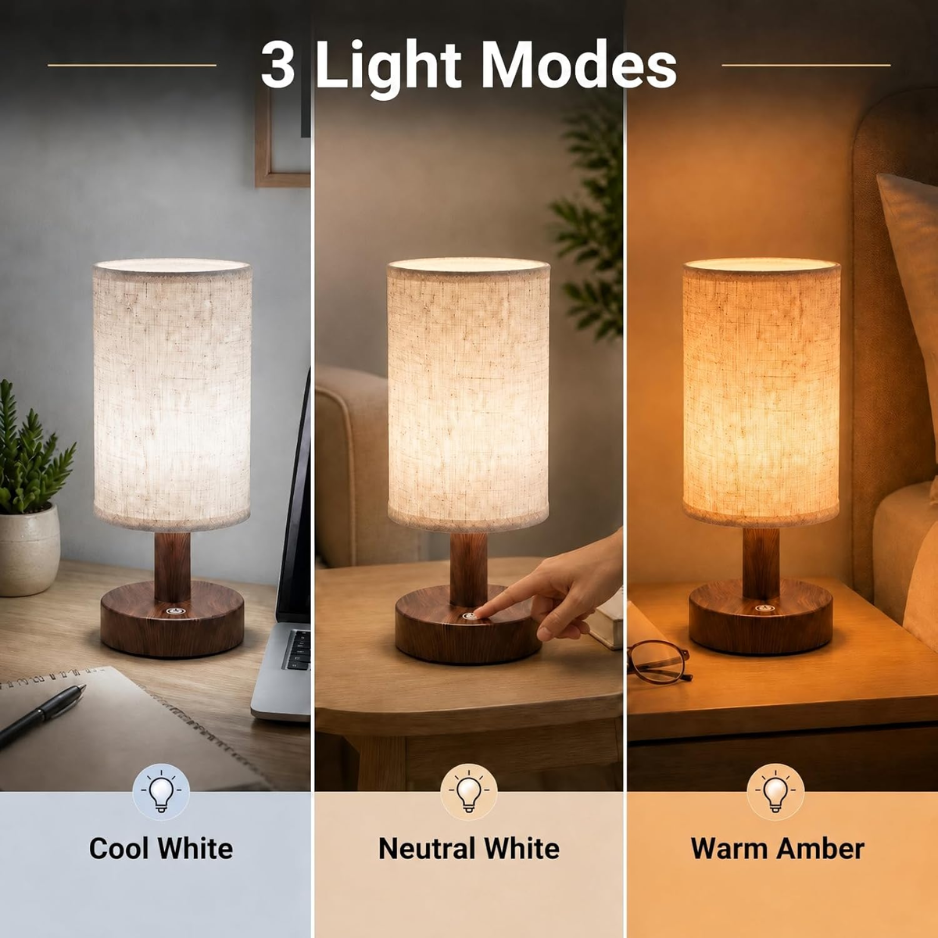 Mini Cordless Bedside Lamp — Touch Control Rechargeable LED Night Light
