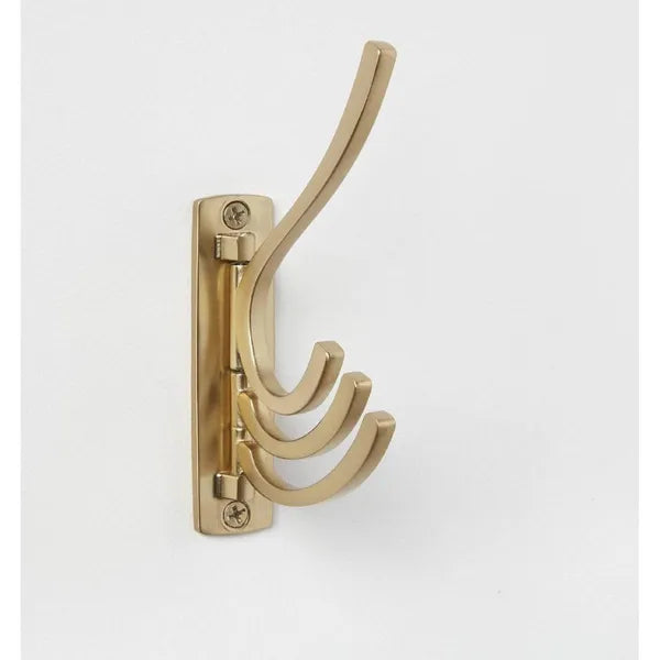 Octopus Swivel Wall Hook — Gold-Tone Cast Aluminum