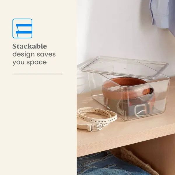 Clear Stacking Storage Bin 4L with Lid