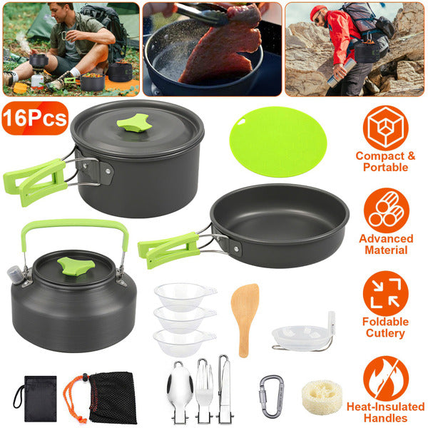 16-Piece Camping Cookware Set