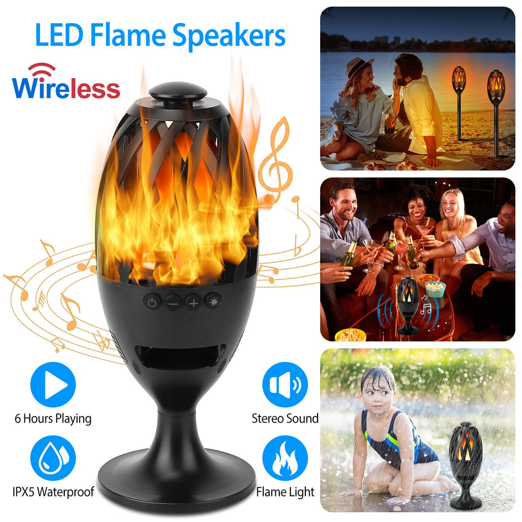 LED Flame Torch Speaker — Wireless Outdoor Speaker with Flickering Light