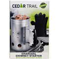 Cedar Trail Charcoal Chimney Starter with Heat-Resistant Gloves — 2-Pack