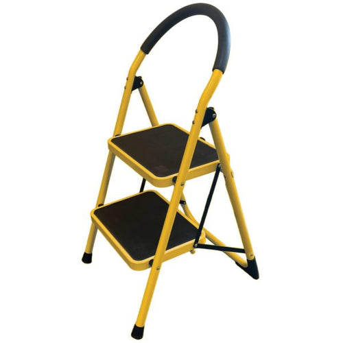 2-Step Metal Ladder with Foot Grip + Foam Handle — 2-Pack