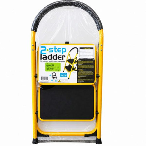 2-Step Metal Ladder with Foot Grip + Foam Handle — 2-Pack