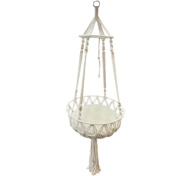 Macrame Hanging Cat Hammock — Indoor Cat Bed Swing — 2-Pack