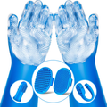 Pet Grooming Bath Kit 6-Piece — Washing Gloves & Bath Brushes, Blue