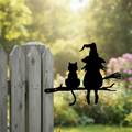 Black Cat Metal Garden Stake — Outdoor Yard Decor