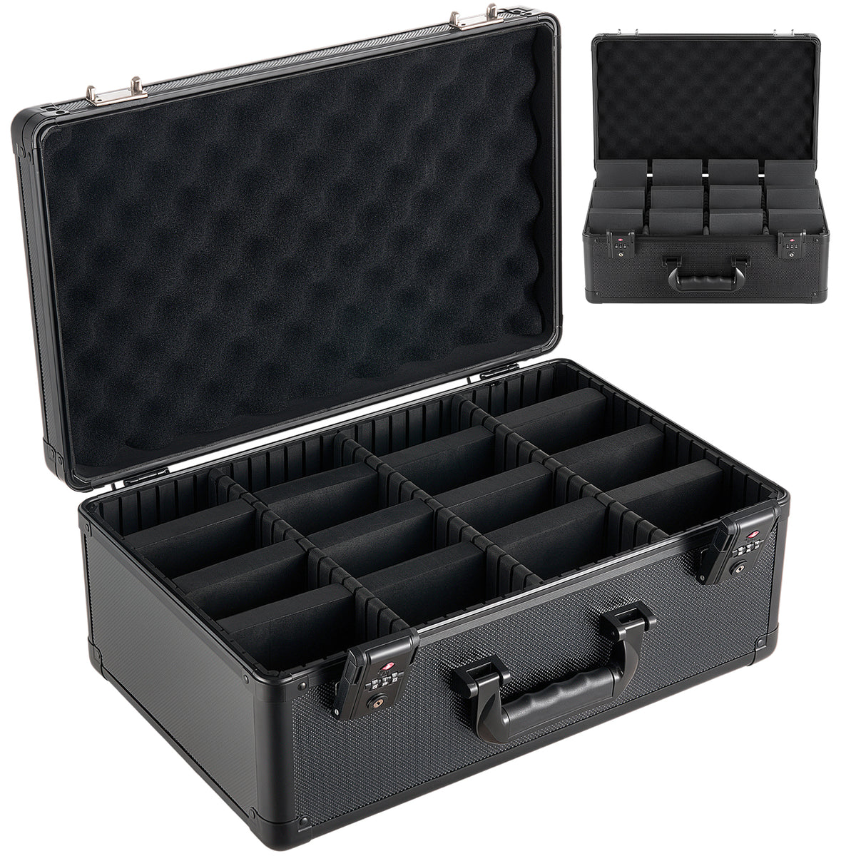 Graded Card Storage Case 4-Row — Fits 152 Slabs, TSA Lock, 12 Dividers
