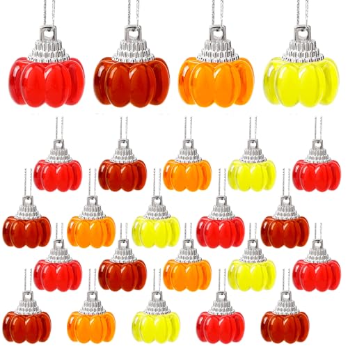 Mini Pumpkin Hanging Ornaments 24-Pack — Fall Tree & Table Decor
