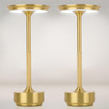 Cordless Table Lamps 2-Pack — Rechargeable Touch Lamps, Gold