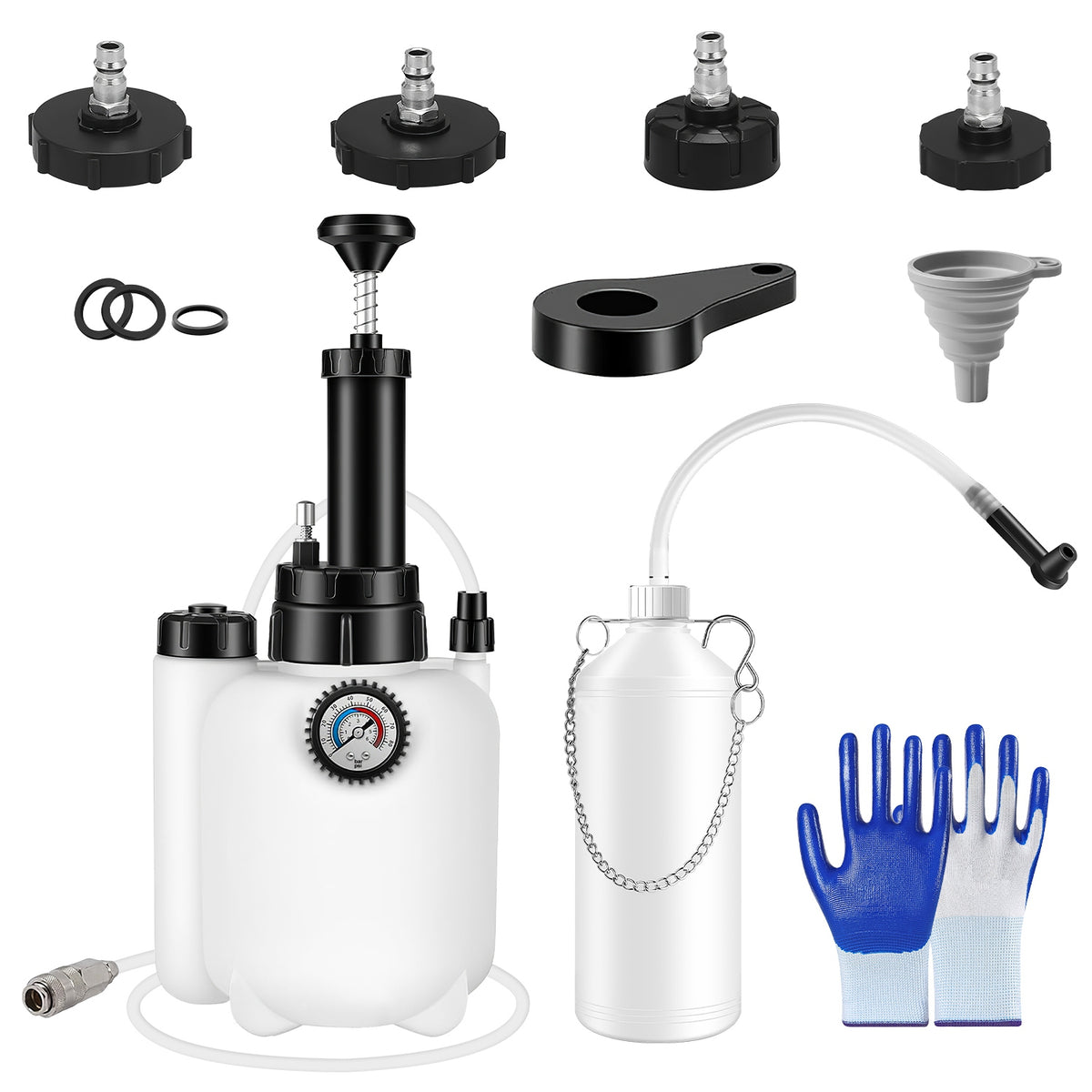 Manual Brake Bleeder Kit — 3L Vacuum Pump with Adapters