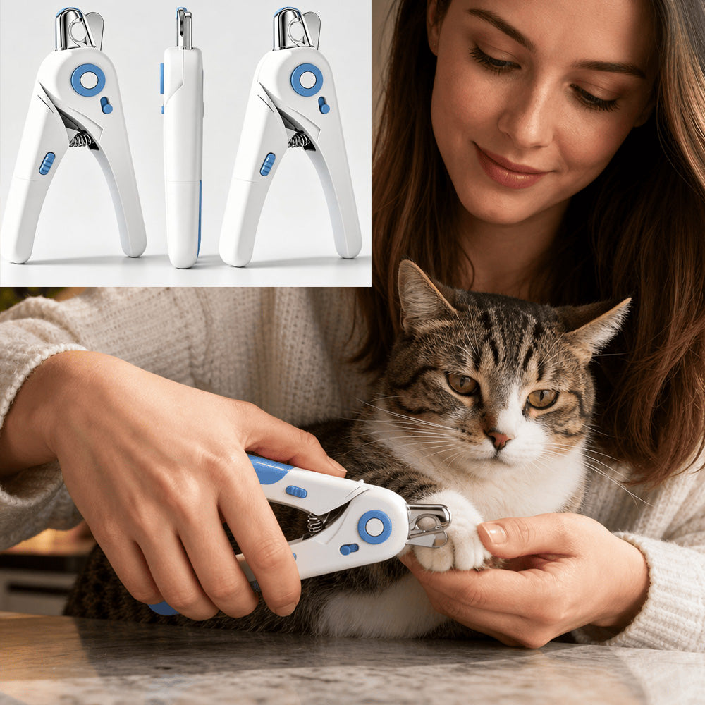 Pet Nail Clippers with Safety Guard — White