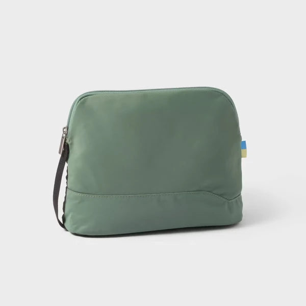 Travel Toiletry Bag — Zippered, Green