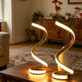 Spiral LED Table Lamp 2-Pack — Gold, 3-Color Dimmable USB