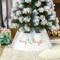 Steel Christmas Tree Collar 26in — Cream White 'Merry & Bright' Ring Skirt