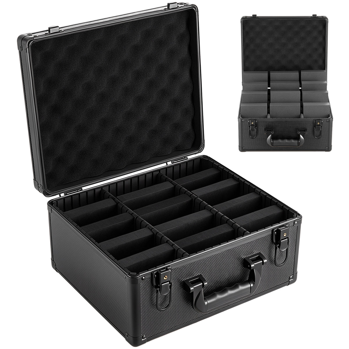 Graded Card Storage Case 3-Row — Fits 180 Slabs, Key Lock, 12 Dividers