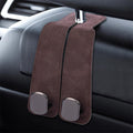Car Headrest Hooks 4-Pack — Seat Back Purse & Bag Hooks, Brown